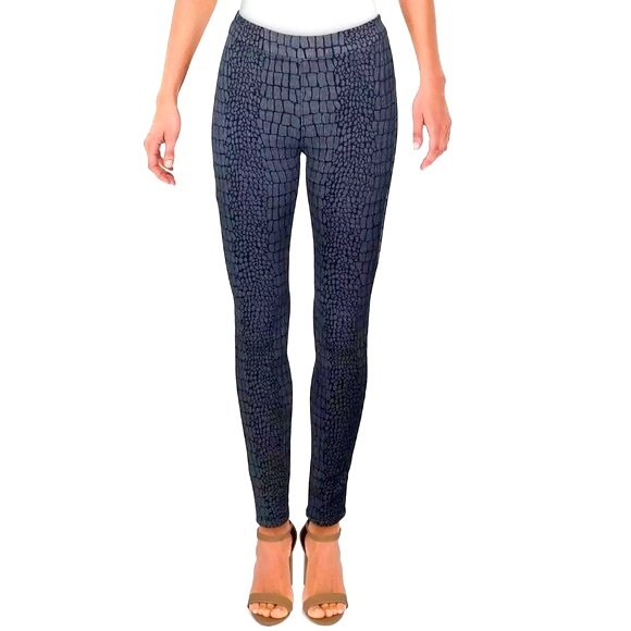 NEW [Hudson] Blue Snake Print Super Skinny Denim Leggings Womens Sz 24 - Picture 2 of 5